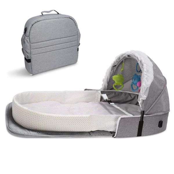 

baby travel portable mobile crib nest cot born multi-function folding bed child foldable chair with toys mosquito net outdoor pads