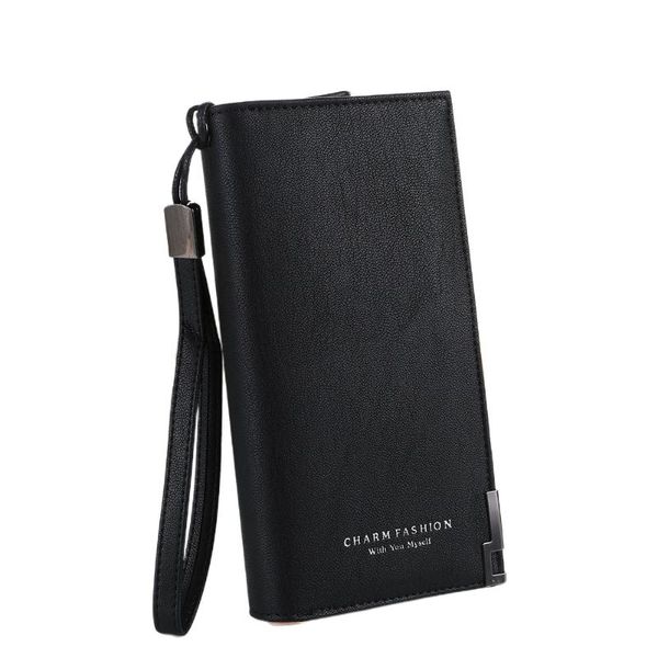 

wallets 2021 women leather scrub casual long with rope purse pocket ladies clutch card holder girls wallet coin bag, Red;black
