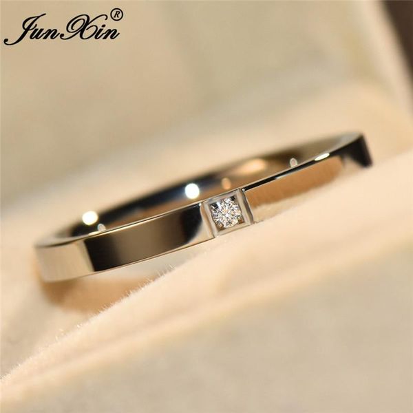 

wedding rings cute female simple midi finger ring stainless steel thin silver rose gold color promise zircon engagement for women, Slivery;golden