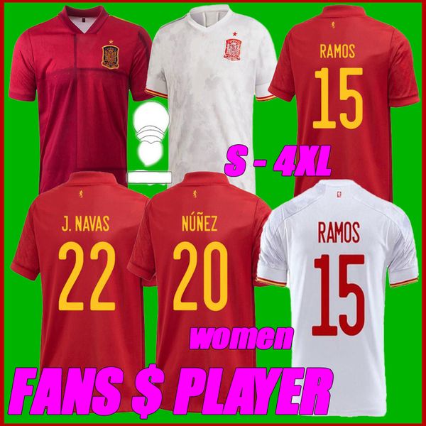 

20-21 spain soccer jersey player version camiseta espaÃ±a paco morata a.iniesta pique 2122 european cup alcacer sergio alba men women, Black;yellow