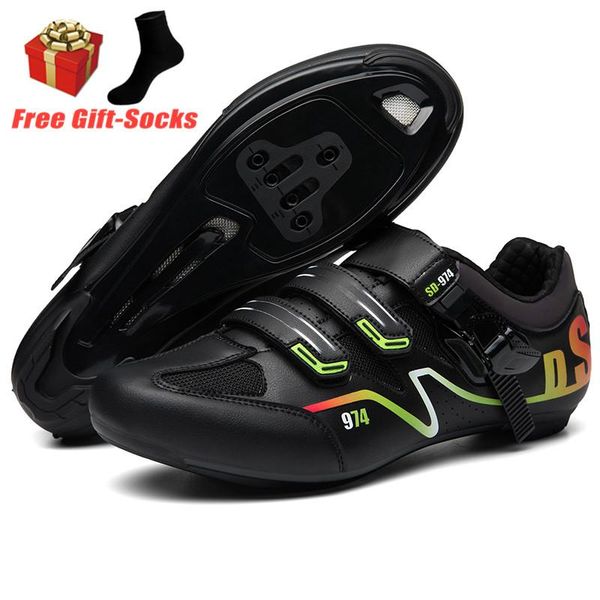 

flat road cycling shoes men bike sneakers self-locking sneaker man professional bicycle women trainers 2021 footwear, Black