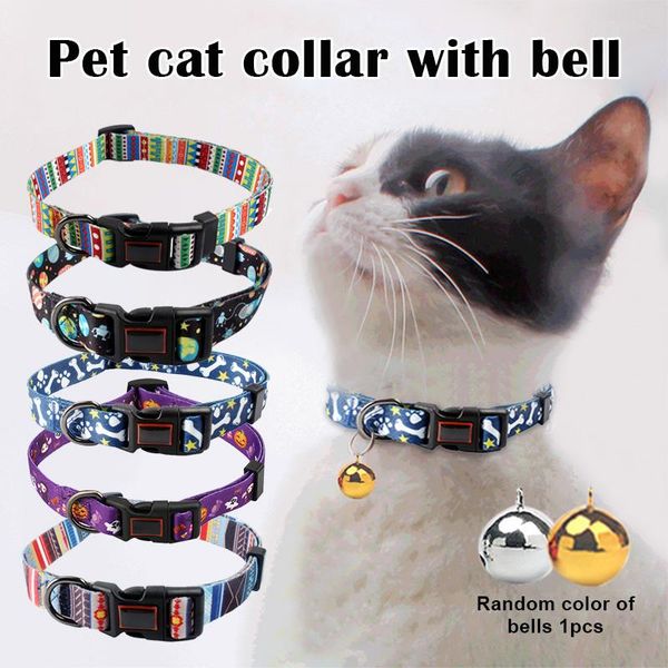 

dog collars & leashes soft safe cat adjustable collar with bells for small and safety kittens ye-