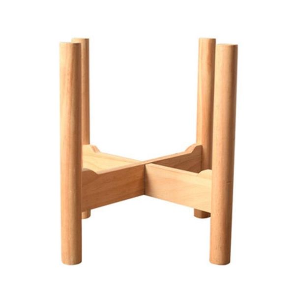 

wooden flower stand balcony pot base indoor potted support trumpet planters & pots