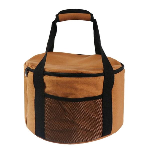

outdoor bags waterproof picnic basket cooler storage bag camping cookware tote pouch large round canvas thermal