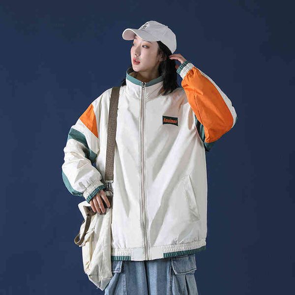 

jk8803-p70 spring trend stand collar jacket young women's loose and autumn embroidery, Black;brown