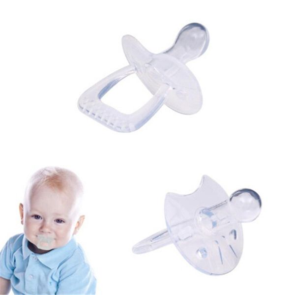 

pacifiers# 1pcs silicone gel love heart shape simple clear transparent safe care infant toddler pacifier flat round nipple