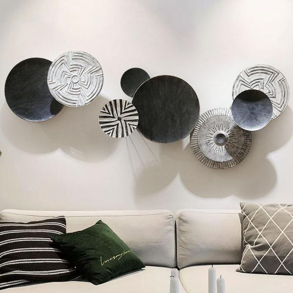 

american simple 3d wall decoration hanging do old style wrought iron mural living room sofa background home decorative objects & figurines