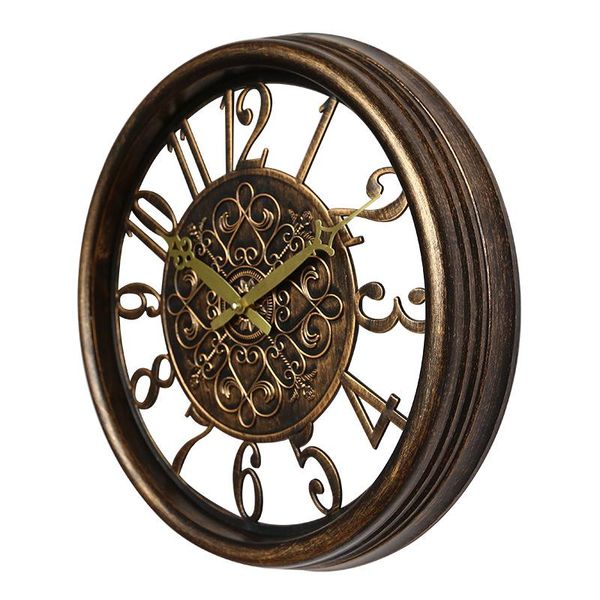 

15.5inch retro european quartz clock american minimalist creative living room bedroom art nostalgic silent wall clocks