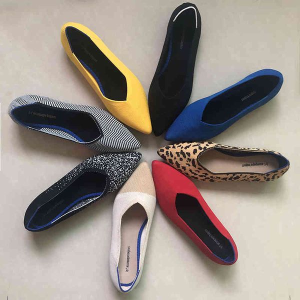 

official website 70% off outlet new women's casual flats luxury brand shallow mouth pointed ballet female boat shoes wool knitted mater, Black