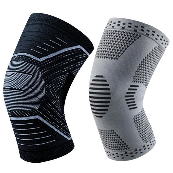 

knee protector sleeve delicate design support knitted elastic compression patella for basketball elbow & pads, Black;gray