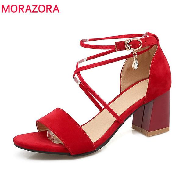 

spring summer arrive women sandals buckle commuter shoes med heels classic comfortable woman, Black