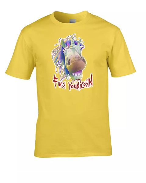 

f unicorn- naughty, rude, offensive bad fantasy creature men's t-shirt, White;black
