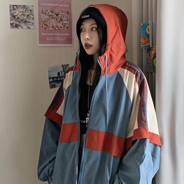 

women's hoodies & sweatshirts double-side women with zipper spring autumn coat 2021 casual long jacket sweatshirt vintage outwear plus, Black