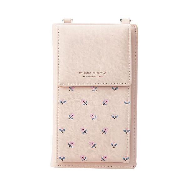 

card holders printed mobile phone bag korean fashion multifunctional wallet student mini shoulder, Brown;gray