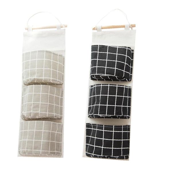 

storage boxes & bins wall mounted 3 bags bag over the door pockets fabric closet hanging organizer for room toi