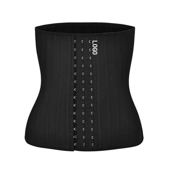 

women's shapers yagimi body shaper latex waist trainer 29 steel boned slimming belt cincher corset faja colombian girdle logo print, Black;white