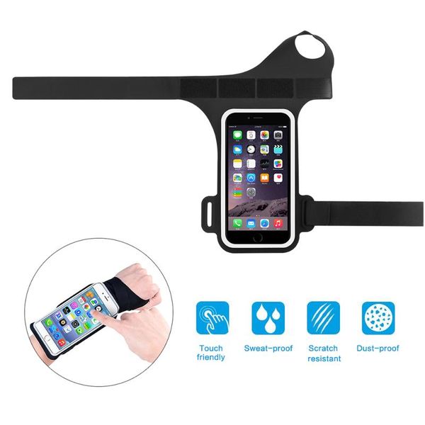 

cell phone pouches forearm bag gym holder 5 inch wristband touch screen access case for