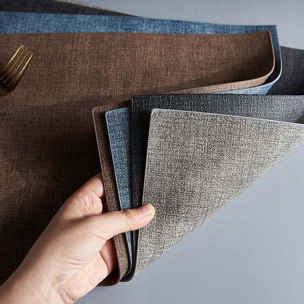 

mats & pads heat insulation double-sided thick leather non-slip anti-scalding western food placemat nordic waterproof light luxury table mat