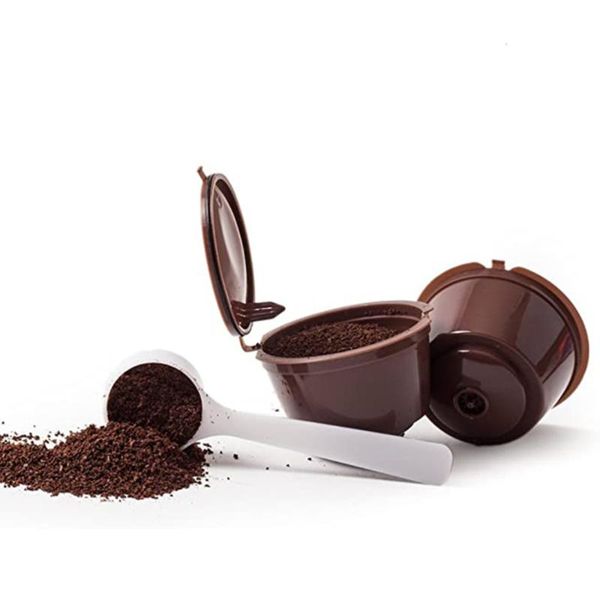 

coffee filters 2pcs useful cup practicl reusable espresso filter for machine with 1pc brush and spoon