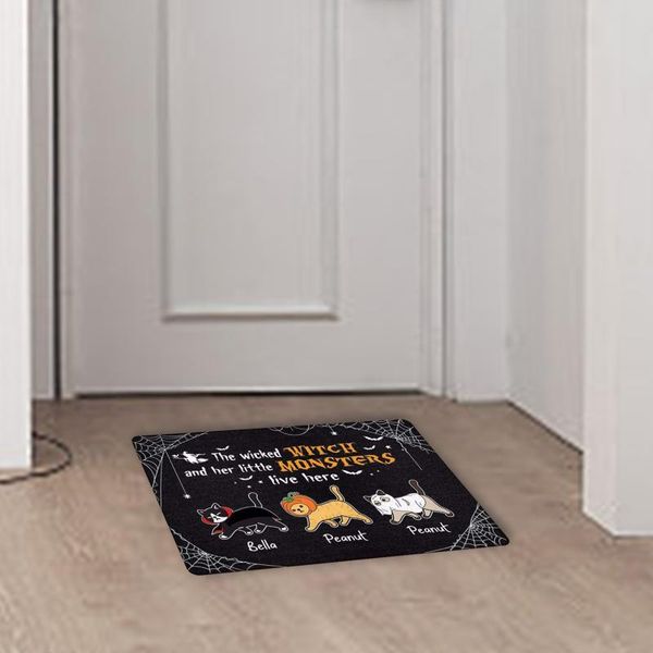

carpets halloween cat print doormat entry non slip mat bedroom living room carpet cartoon kitchen bathroom 2021