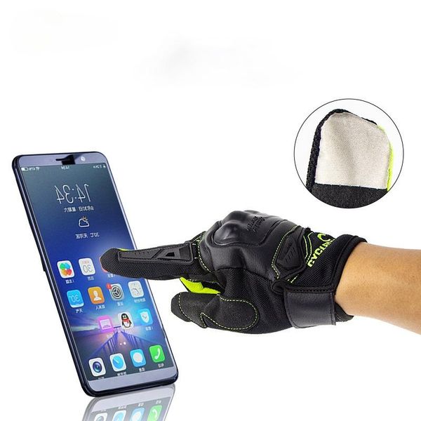 

cycling gloves motorcycle anti slip durable touch screen motocross motorbike biker racing car riding mechanical moto men, Black
