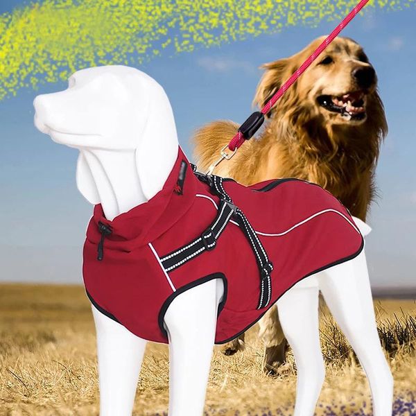 

dog apparel warm jacket coat winter soft fleece retriever thickening clothes for medium large dogs pet supplies