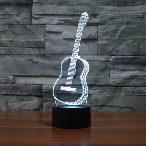 

2019 new guitar 3d colorful touch led visual creative gift atmosphere table lamp 3272
