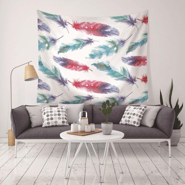 

tapestries art background cloth tapestry can custom pattern diy poster fashion living room home decoration european feather b0556
