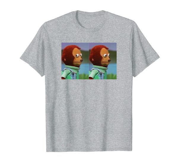 

awkward look monkey puppet funny reaction image meme t-shirt, White;black