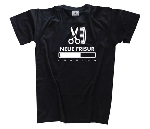 

new hairstyle loading-hairdressing barber hair cut t-shirt s-xxxl, White;black