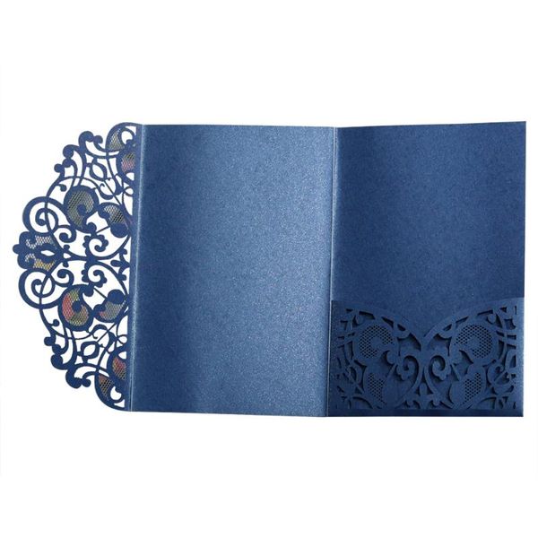 

greeting cards 10pcs european style laser cut wedding invitations tri-fold lace business invitation party decoration