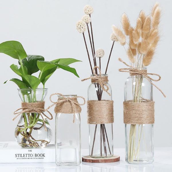 

vases creative glass vase living room decoration transparent diy bottle water hydroponic flower arrangement dried european