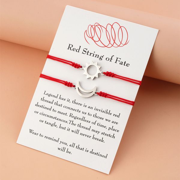 

sun and moon bracelets red string of fate jewelry, travel bracelets, bracelets for 2, couples bracelets, his and hers, Golden;silver