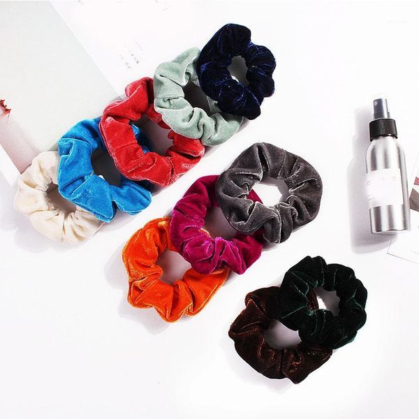 

velvet rubber bands lady pure color hair rope ring soft flannel hairband elastic ponytail holder women fashion accessories1
