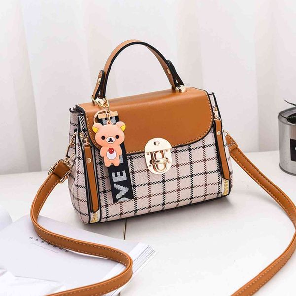 

hbp non- fashion bag women korean girls' one shoulder messenger bag lattice square 4 sport.0018