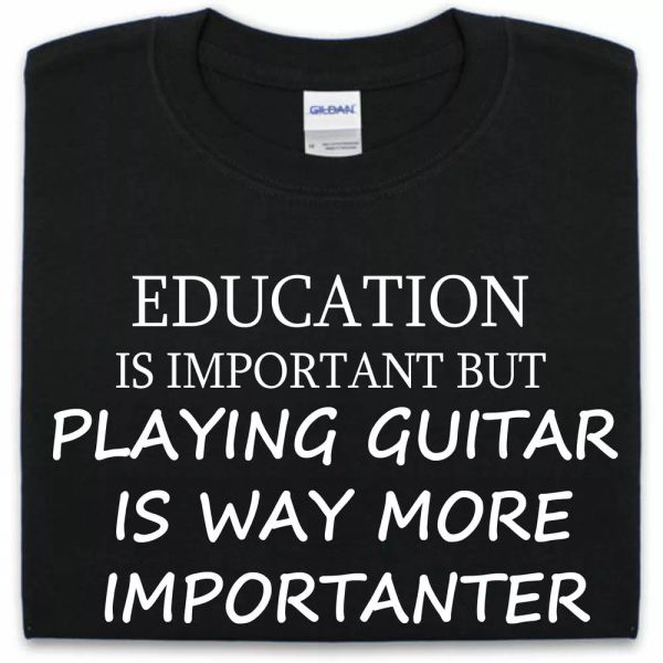 

educational guitar t-shirt mens womens funny music gift, White;black