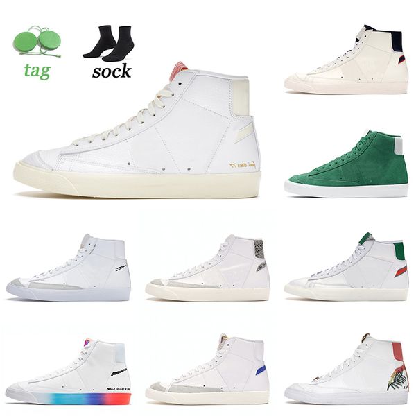

popcorn 2021 running shoes blazer mid 77 vintage black white thermal bright crimson low tennis trainers sneakers 36-45