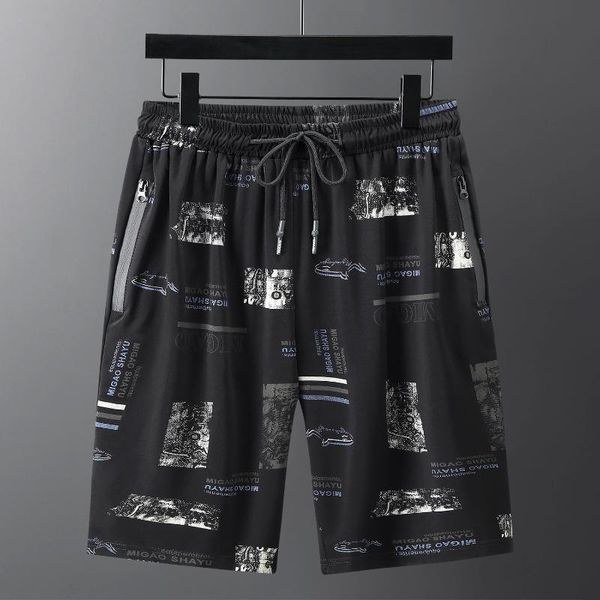 

men's shorts fat large size casual sports pants men summer add guy loose five beach dry plus 9xl, White;black