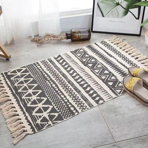 

carpets retro clan style nordic simple cotton small fresh floor mats living room bedroom bedside blanket