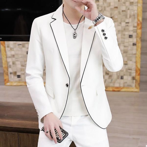 

men's suits & blazers white man clothes for wedding party 2 piece pink slim fit tuxedo groom stylish trends 2021 mens clothing skinny b, White;black