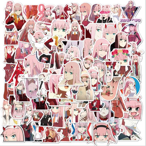 

100pcs japanese sci-fi anime franxx graffiti waterproof skateboard travel suitcase phone lapluggage stickers cute kids
