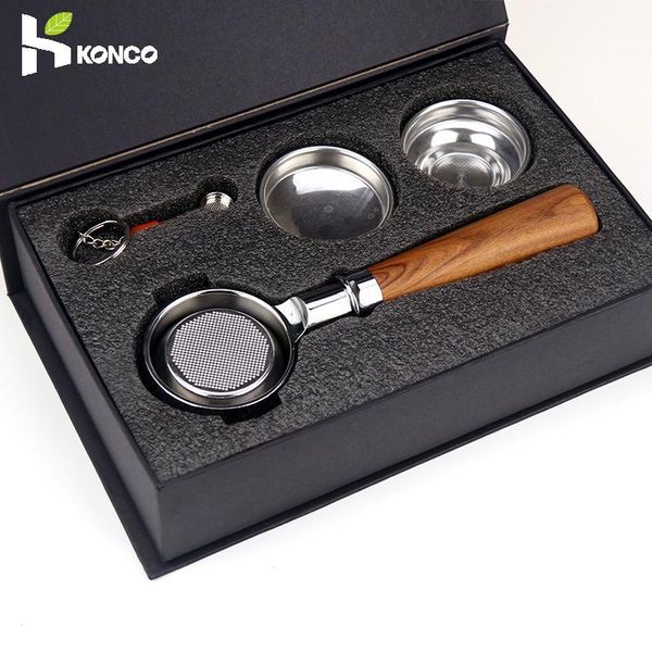 

coffee filters konco 58mm zinc alloy machine handle bottomless portafilter for filter replacement basket tools