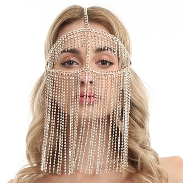

european and american ethnic style hijabs simple exotic hair accessories natural retro alloy tassel acrylic pendant head chain