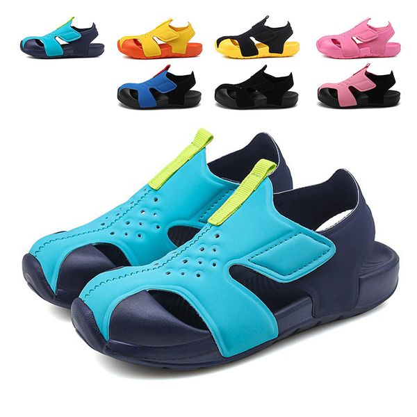 

2022 new designer kids beach shoes multi-color toddler sandals eva non-slip for girls boys summer casual sneakers size 22-33 pink black blue, Black;red
