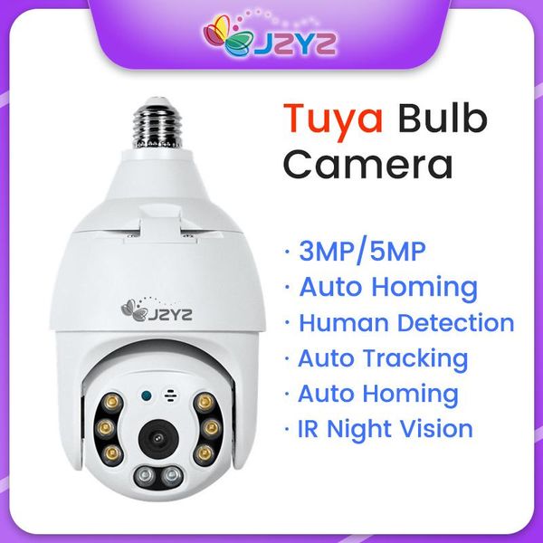 

cameras jzyz 3mp surveillance with wifi e27 connector ptz ip camera human detection auto homing h265 outdoor indoor