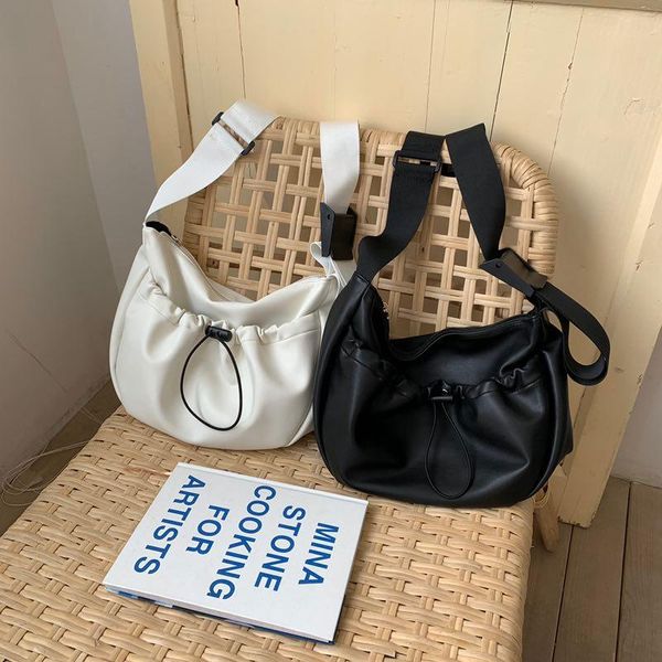 

evening bags casual hobos crossbody for women luxury designer wide strap shoulder messenger pu leather large capacity tote handbags