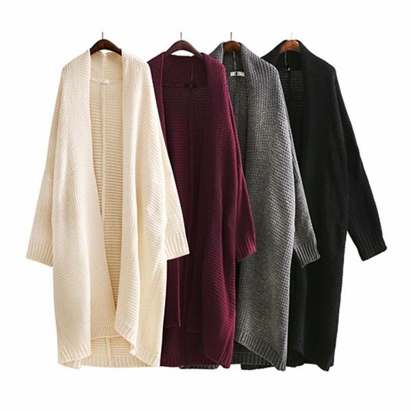 Suéteres femininos Diário vestuário 2021 Batwing Sleeve longa suéter feminina para mulheres soltas de tamanho grande tricô