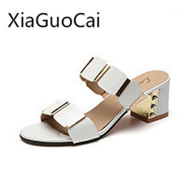 

sandals cool peep toe fashion women word with thick drag korean1, Black