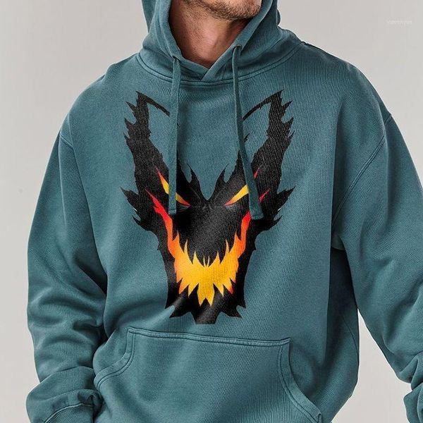 

men's hoodies & sweatshirts loose fashion printed sweater 2021 autumn winter hooded casual coat, Black