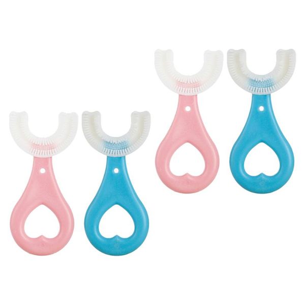 

smart electric toothbrush 4pcs u-shape children toothbrushes practical manual kids (assorted color)